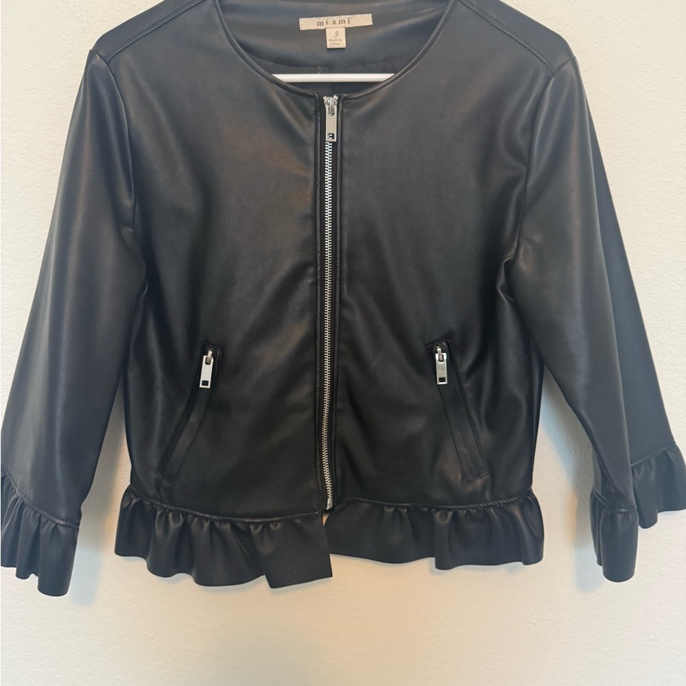 Miami Black Faux Leather Jacket